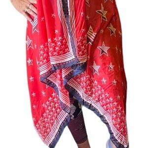 Collection‎ 18 flag stars & stripes scarf kimono super sheer long flowy 4th July